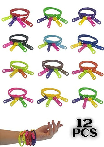 UpBrands 12 Pack Fidget Toys Double Tour Zipper Bracelets - Unicolor