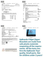UpBrands 48 Pack Friendship Fidget Zipper Bracelets 7.5 Inches - Bi-color