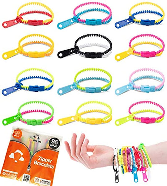 UpBrands 96 Party Favors for Kids, Friendship Zipper Bracelets