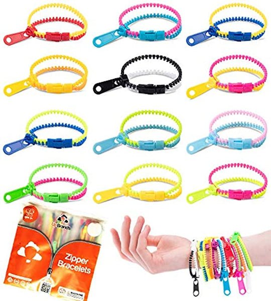 UpBrands 120 Students Incentives Friendship Zipper Bracelets 7.5”, Easter Favors