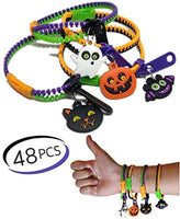 UpBrands Halloween Party Favor for Kids Zipper Bracelets 48 Pack Bulk Set