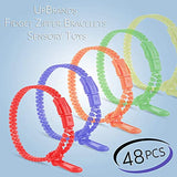 UpBrands 48 Pack Prizes for Kids Zipper Bracelets 7.5 Inches - Unicolor